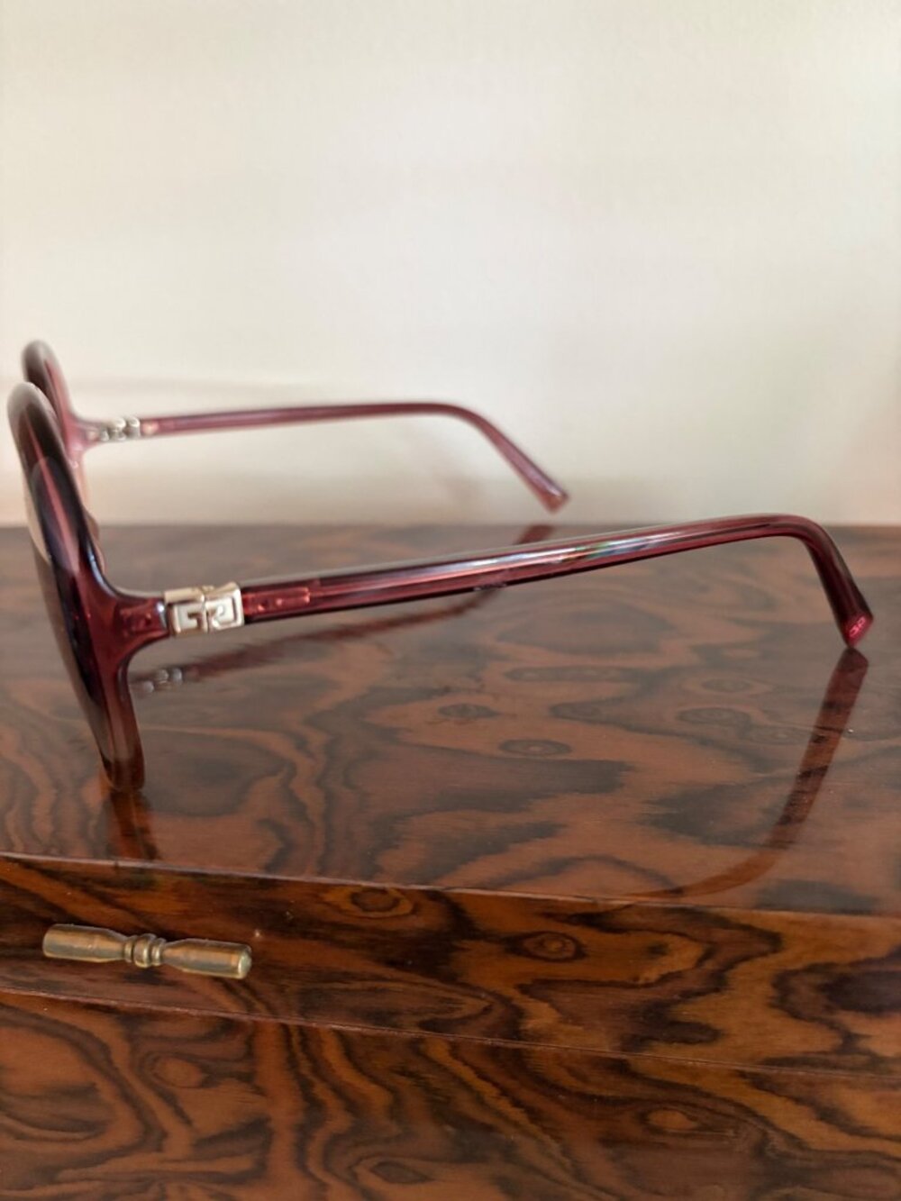 Women's Givenchy Oversized Round Ombre' Burgundy Peach Gradient Tinted Sunglasse - Picture 10 of 16